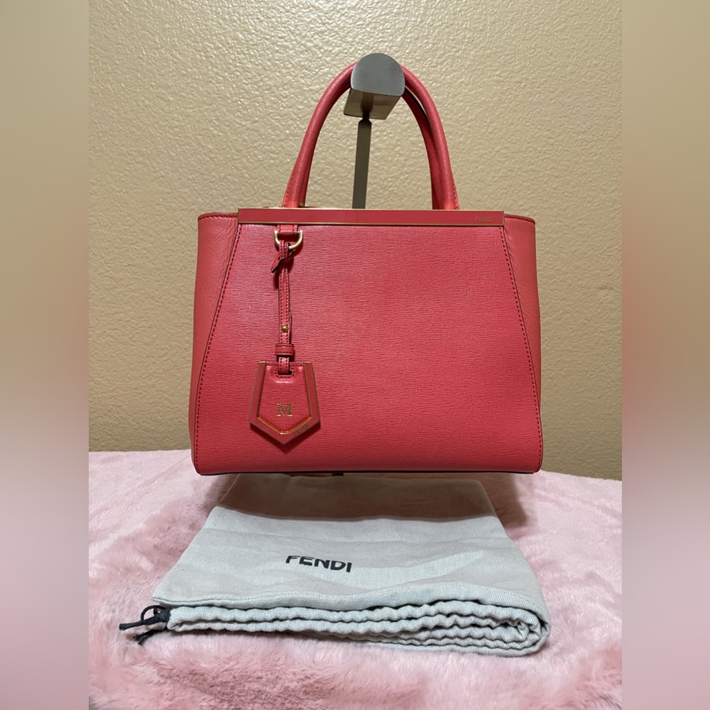 Fendi Vitello Elite Flamingo Petite 2Jours Tote - Color Rosa Exstasy